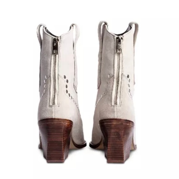 BNWT Zadig & Voltaire Women's Cara Studded Western Block Heel Booties Flash 39 - Picture 2 of 4